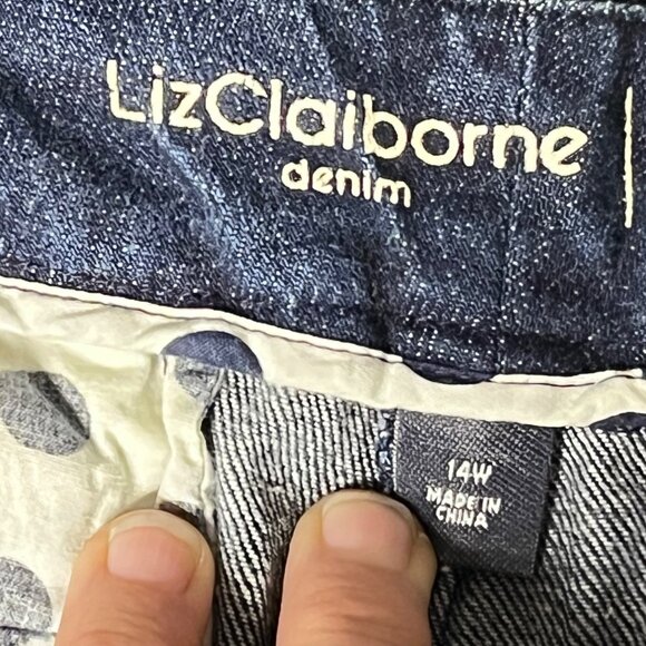 Liz Claiborne Womens Denim Jackie Wide-Leg Pants Size 14W Made In China - Picture 3 of 16